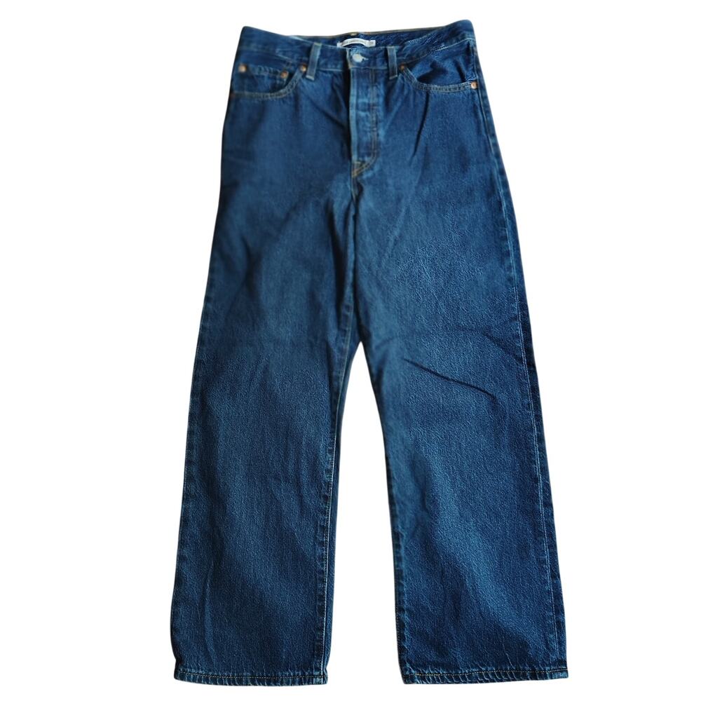 Levi’s Premium Ribcage Straight Ankle Jeans Dark Wash 28x27